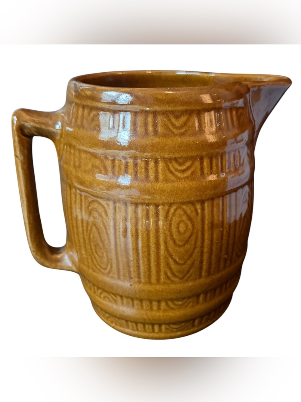 1920’s McCoy Art Pottery Stoneware Barrel Pitcher